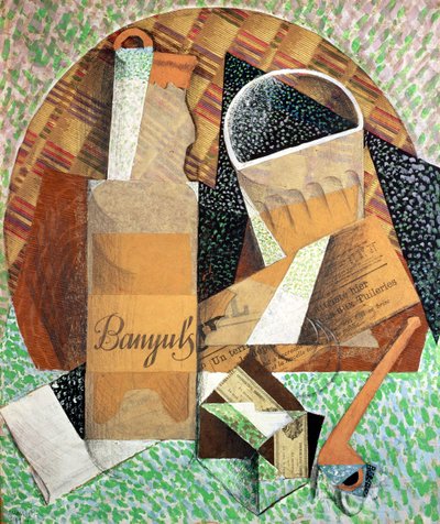 The Bottle of Banyuls by Juan Gris